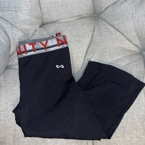 NFINITY Black Leggings with Red and Gray Waistband